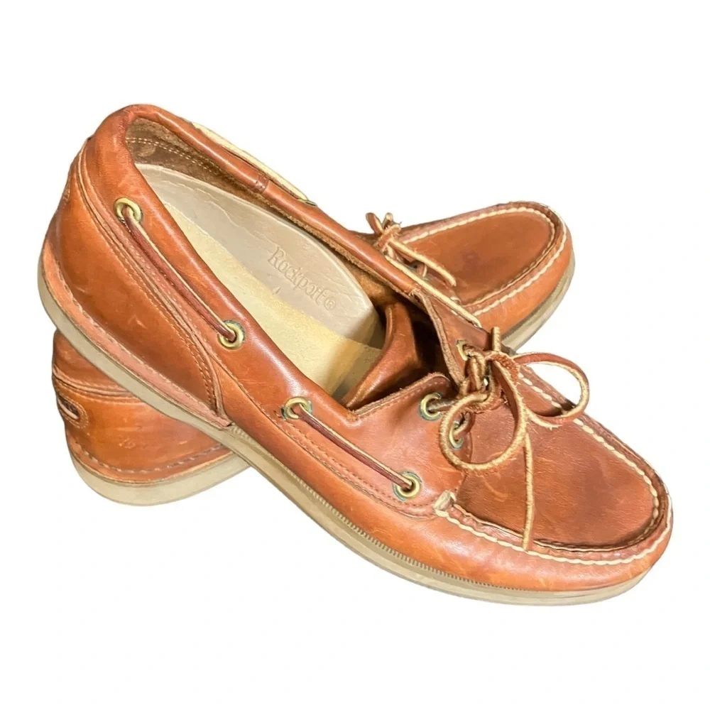Rockport Perth Leather Boat Shoes Size 8M